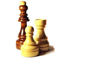 Close up of wooden chess pieces