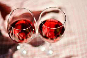 wine glasses at a picnic