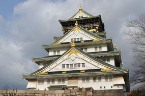 Osaka Castle white green