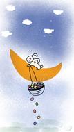 bunny ester bunny moon sky