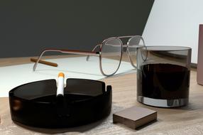 ashtray cigarette office render