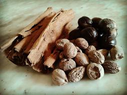 ripe nuts raw on the table