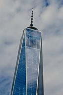 New York Freedom Tower and cloudy sky