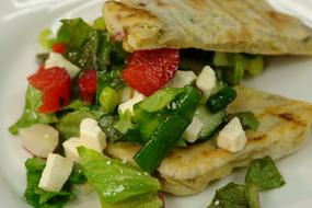 Fresh pita with salad