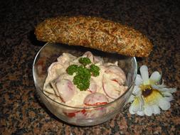 delicious baked goods with a salad