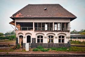 ruins of an old train station