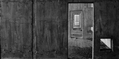 Door Black White Window