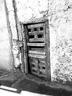 Old Door Wood Black And White