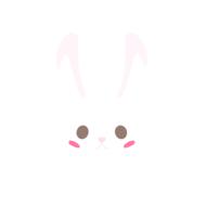 cute white and pink rabbit face, drawing
