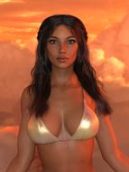 woman body figures hair