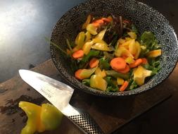 sliced vegetables in a plate