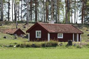 Cottage Red Countryside
