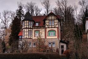 Old half-timbered House and trees