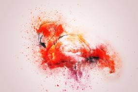 flamingo colorful art abstract