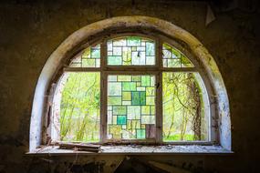 Round Arch Window in the old building