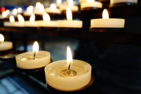 burning wax candles