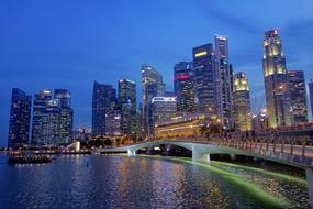 Singapore Bridge River Night