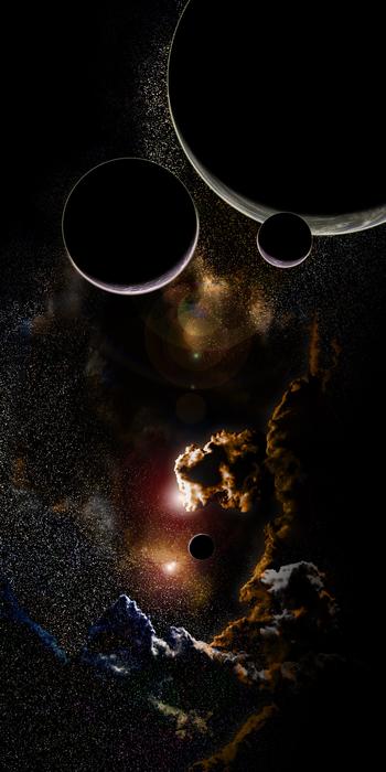 beautiful landscape of space and planets
