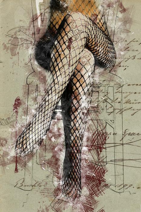 woman pose art collage design