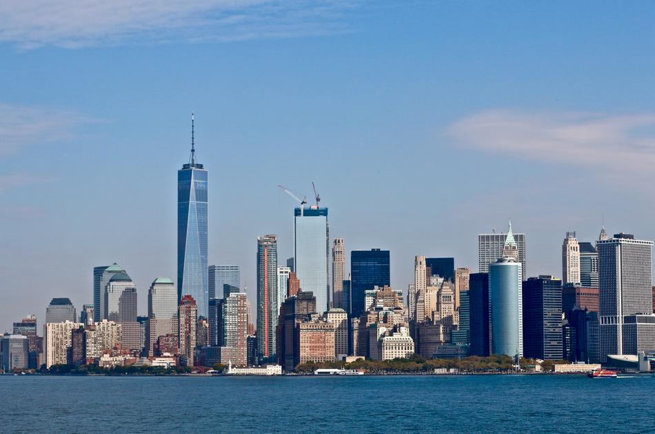 city towers by the river
