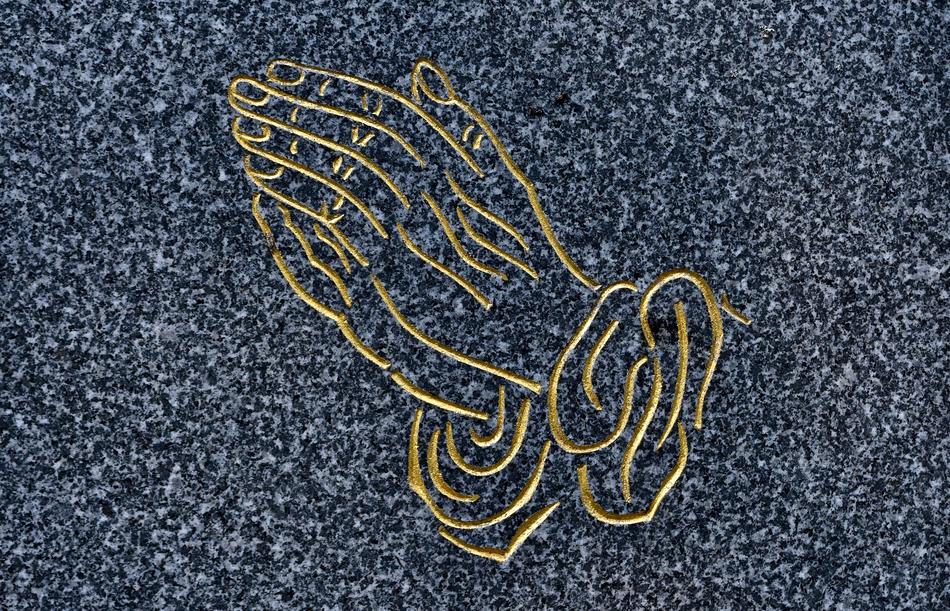 praying hands drawing yellow