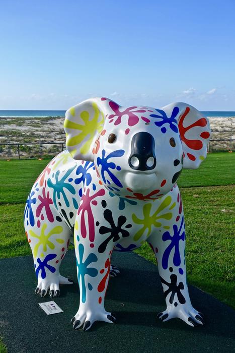 koala sculpture in bright spots