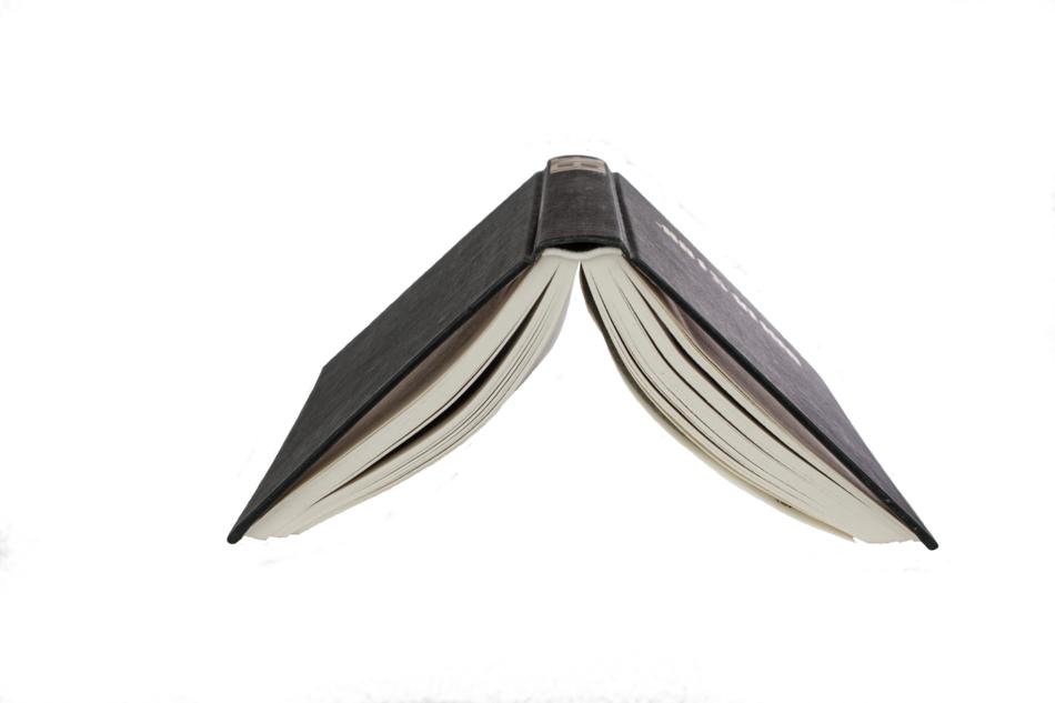 open book on a white background