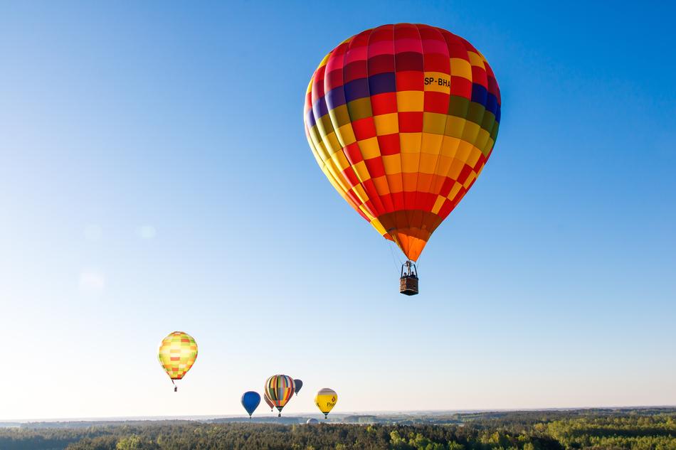 colored flying balloon in the sky