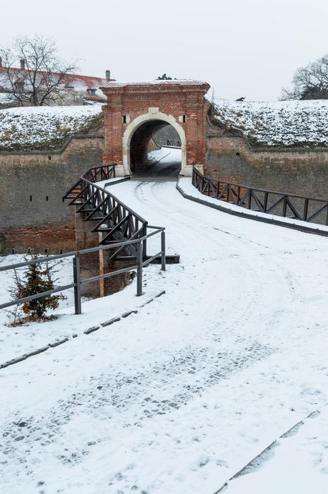 a blizzard near the bridge