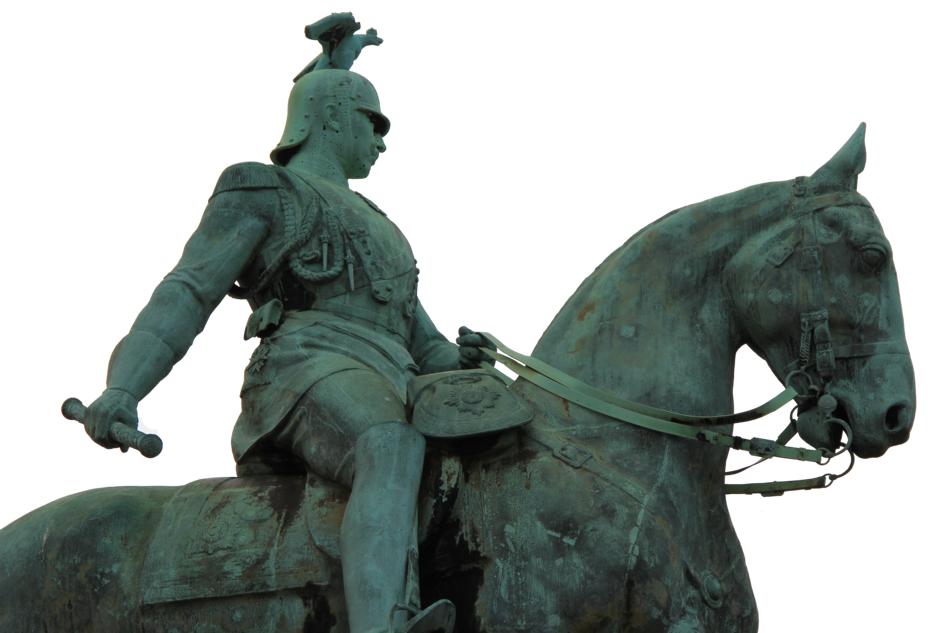 Rider sculpture in the park