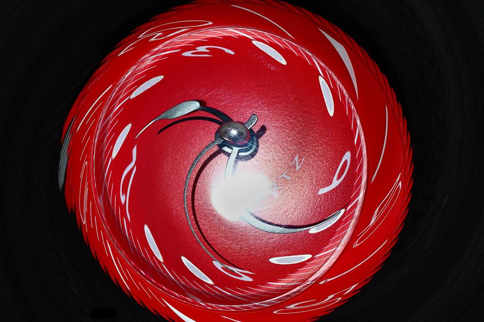 red clock background