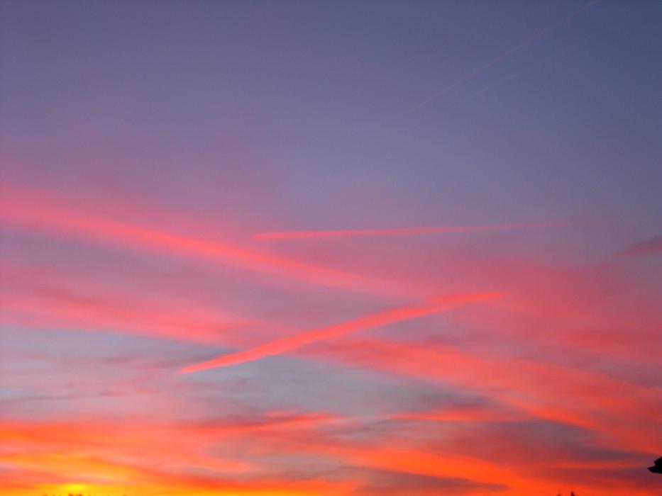 a sunny sunset in the sky