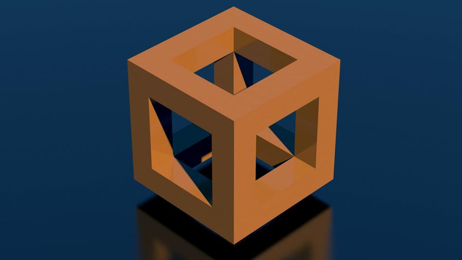 cube block open geometry