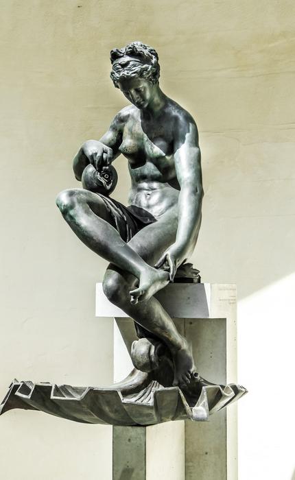 beautiful sculpture of a girl in a museum