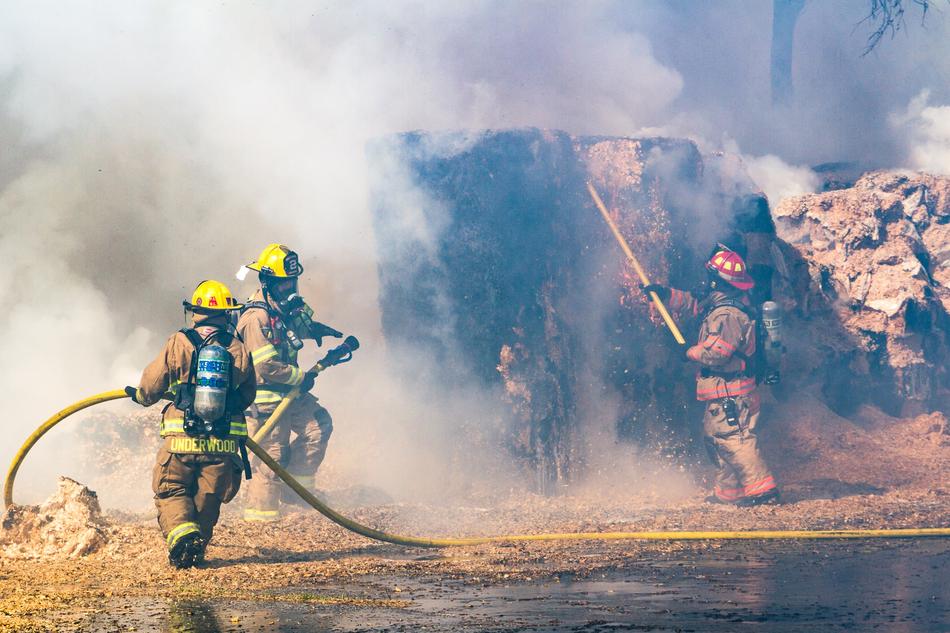 Fire Palatka Florida Hay Bales