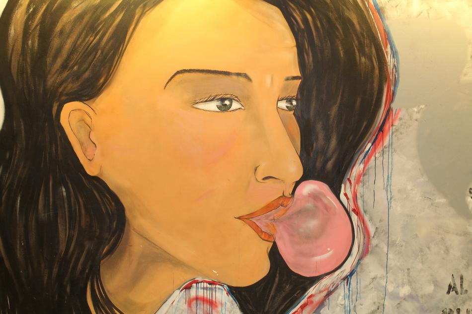 Murals Woman Chewing Gum