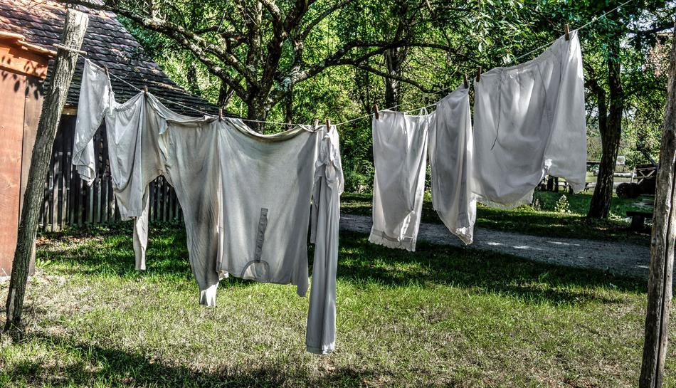 Clothesline White Was Drying