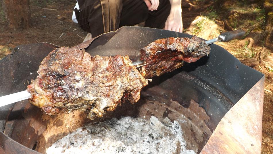 grilled barbecue on coals