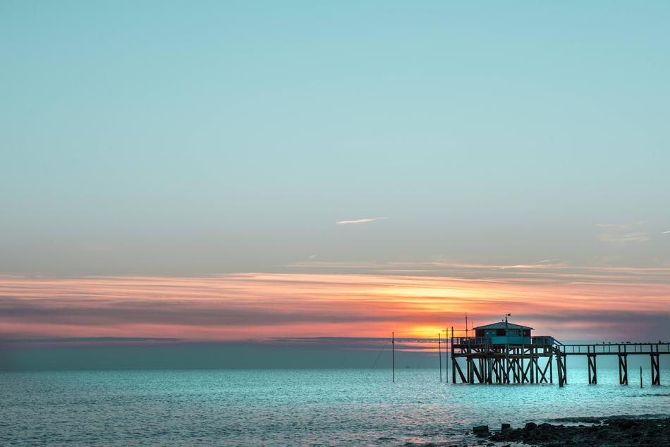 beautiful seascape with a bridge
