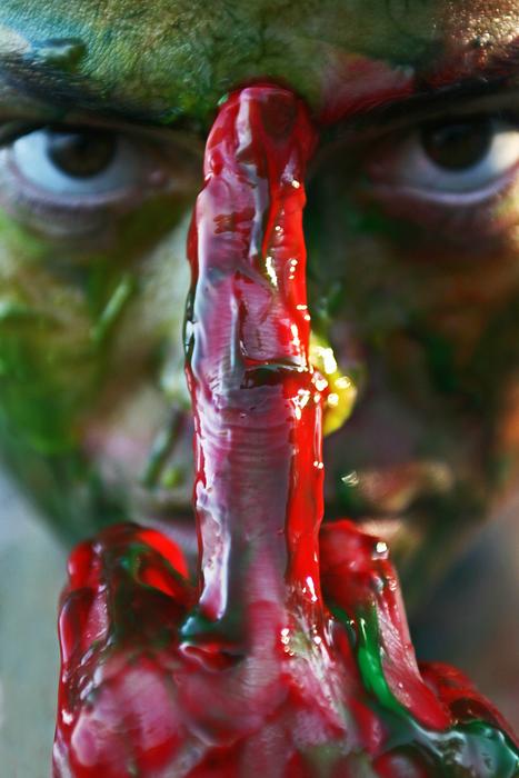 Woman Red Paint