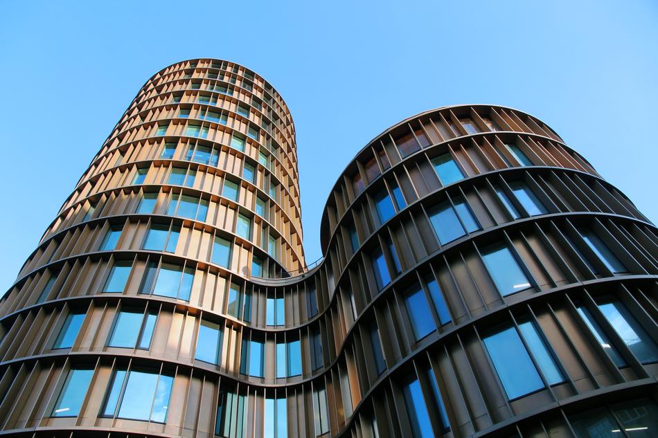 glass-fronted towers in denmark