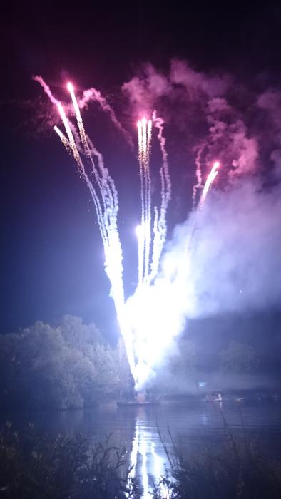 festive fireworks in the air