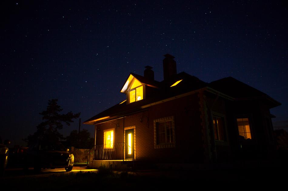 House Under The Stars Starry Sky