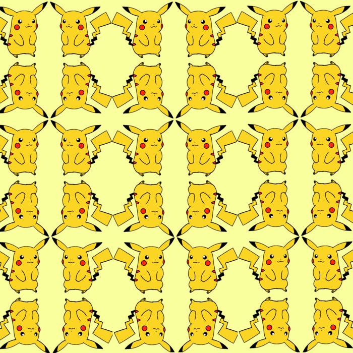 Beautiful pattern with the cute Pikachu Pokemons, clipart