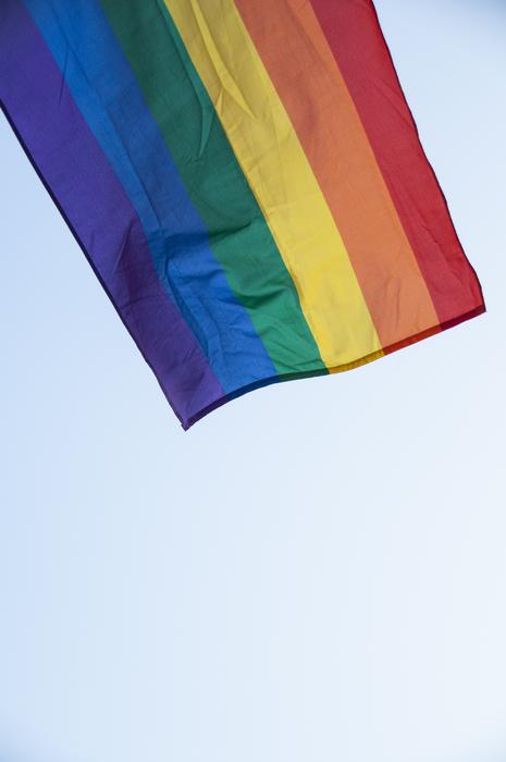 colored lgbt flag on the roof
