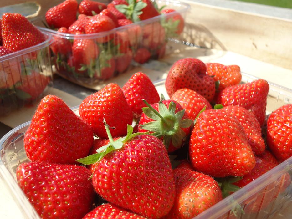 delicious strawberries in a container