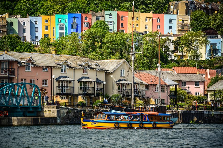 European colored houses