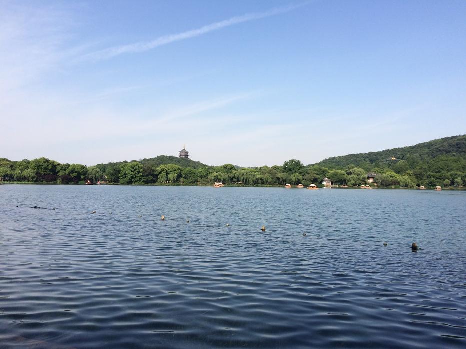 lake at the village on the hill