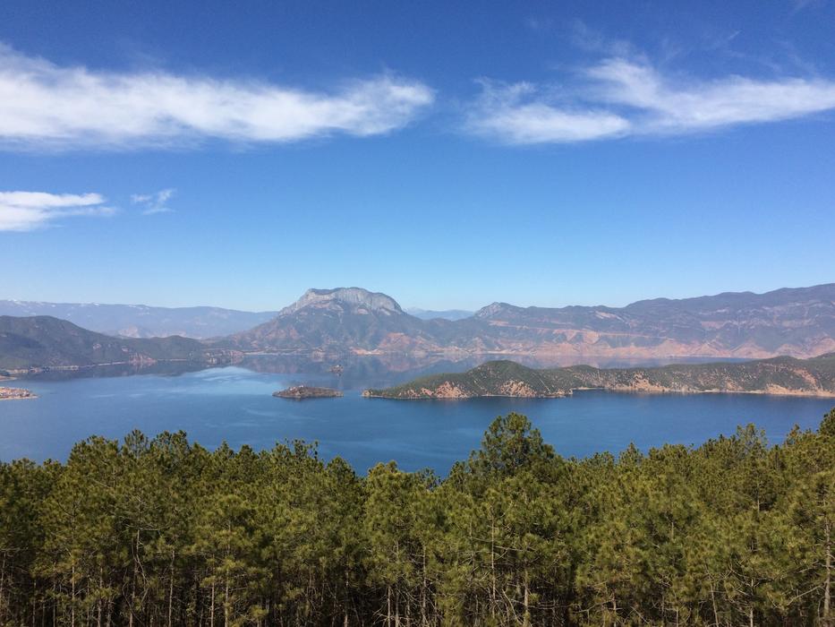 Lugu Lake Blue Sky White