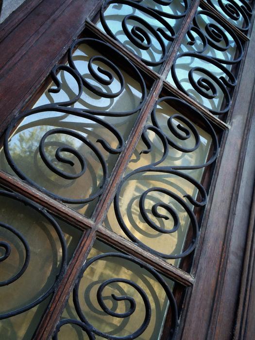 iron ornament on the door